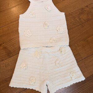 Knit Crochet Tank & Shorts set